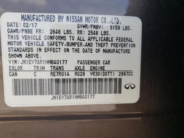 2017 INFINITI Q50 PREMIU - JN1EV7AR1HM840177