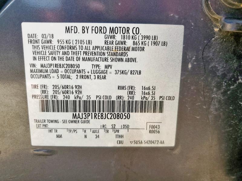 2018 FORD ECOSPORT S - MAJ3P1RE8JC208050