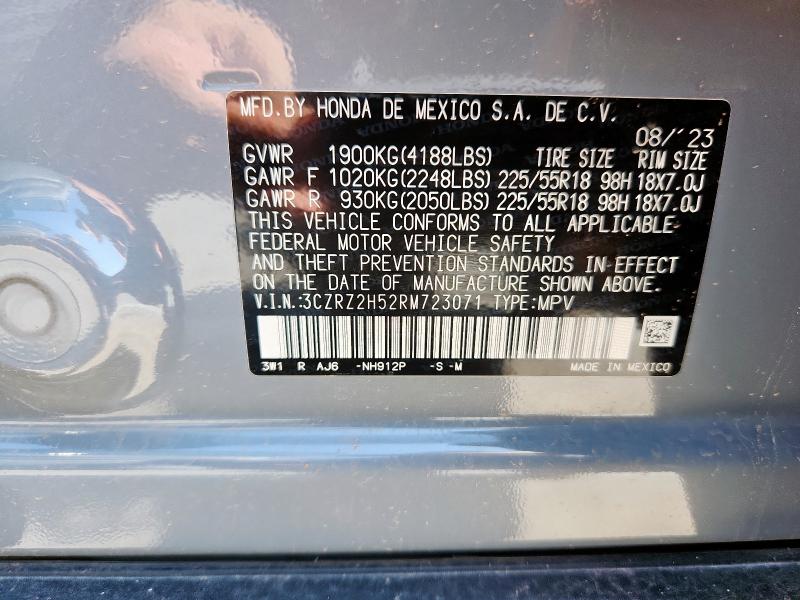 2024 HONDA HR-V SPORT 3CZRZ2H52RM723071