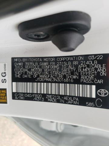 2022 TOYOTA COROLLA LE - JTDEPMAE3N3016816