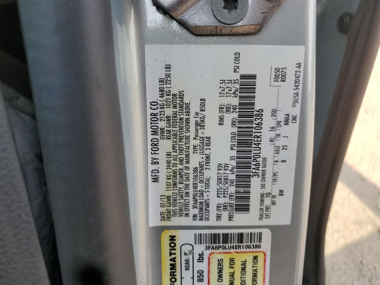 Ford Fusion se 2014