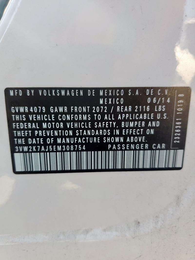 2014 VOLKSWAGEN JETTA BASE - 3VW2K7AJ5EM308754
