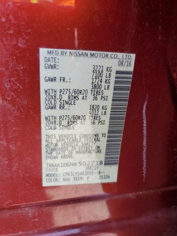 2017 NISSAN TITAN SV 1N6AA1E62HN502718