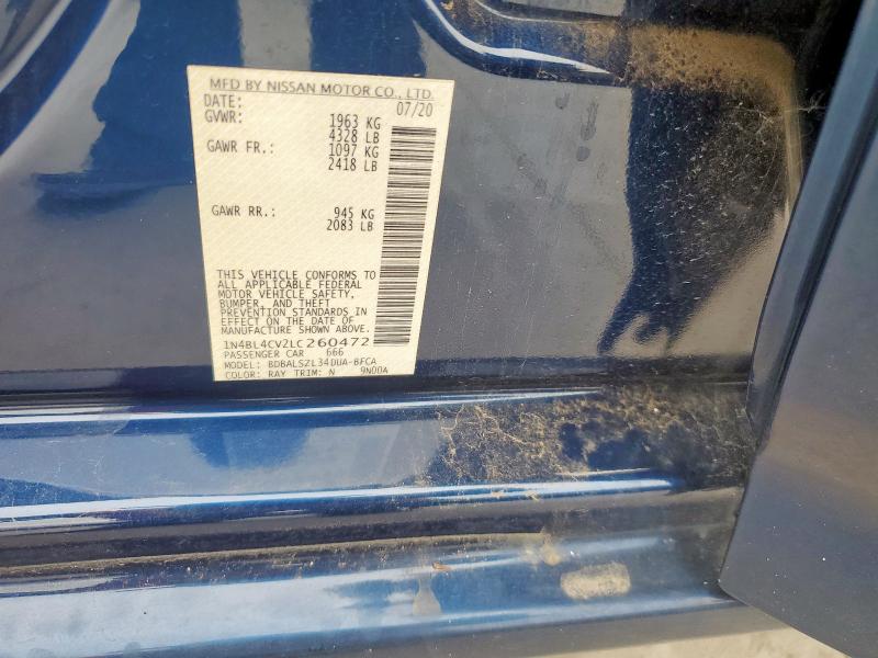 2020 NISSAN ALTIMA SR 1N4BL4CV2LC260472