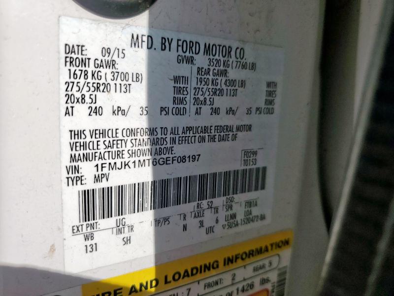 2016 FORD EXPEDITION - 1FMJK1MT6GEF08197