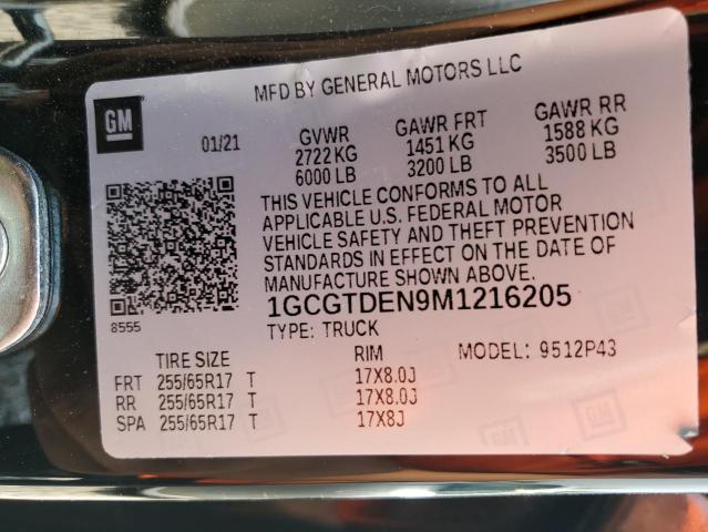 2021 CHEVROLET COLORADO Z - 1GCGTDEN9M1216205