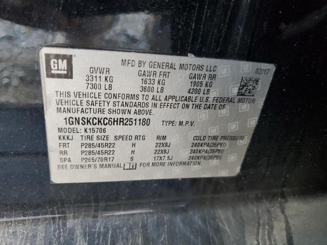 2017 CHEVROLET TAHOE K1500 PREMIER 1GNSKCKC6HR251180