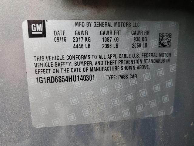 2017 CHEVROLET VOLT PREMI 1G1RD6S54HU140301