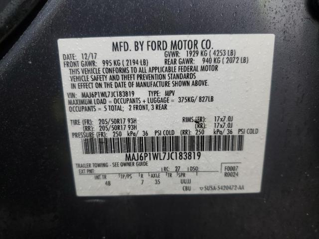 2018 FORD ECOSPORT T MAJ6P1WL7JC183819