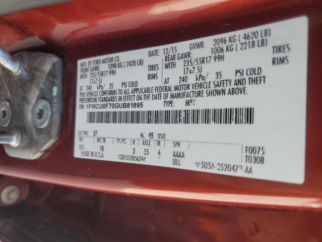 2016 FORD ESCAPE S - 1FMCU0F70GUB81895