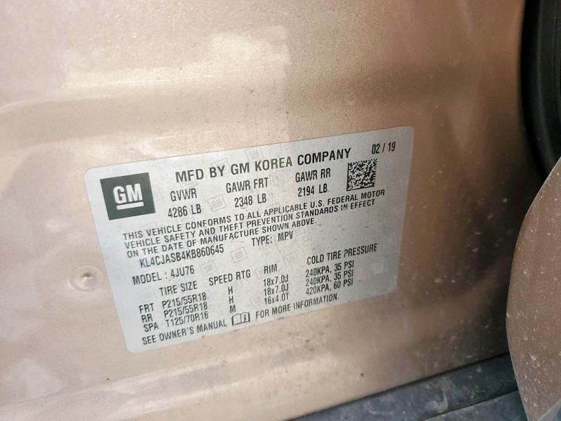 2019 BUICK ENCORE PREFERRED KL4CJASB4KB860645
