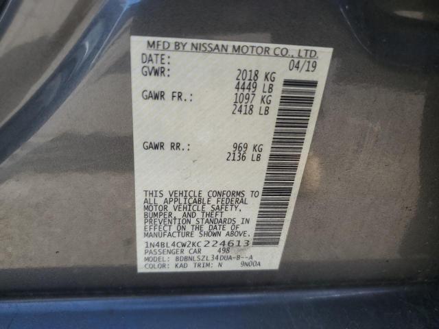 2019 NISSAN ALTIMA SR - 1N4BL4CW2KC224613