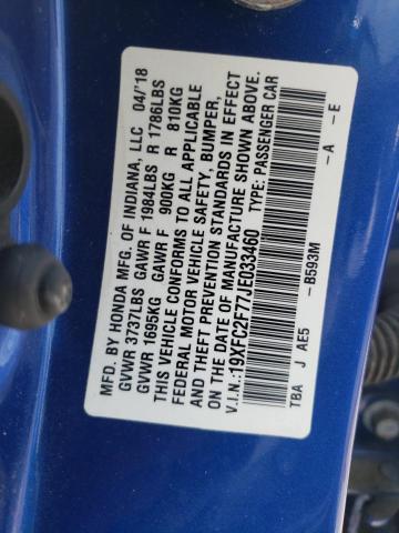 2018 HONDA CIVIC EX 19XFC2F77JE033460