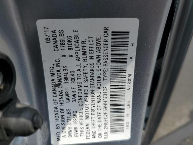 2017 HONDA CIVIC LX 2HGFC2F59HH573102