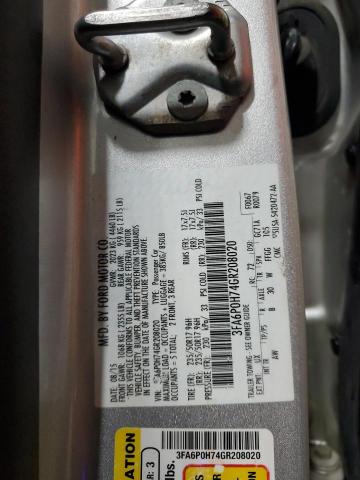 2016 FORD FUSION SE - 3FA6P0H74GR208020