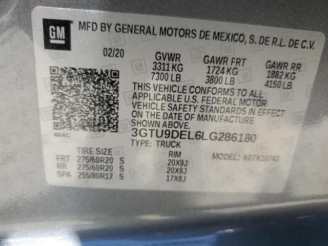 2020 GMC SIERRA K15 3GTU9DEL6LG286180