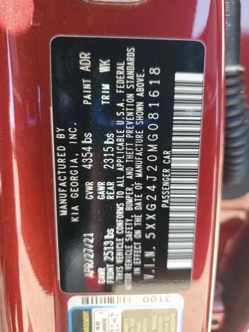 2021 KIA K5 LX 5XXG24J20MG081618