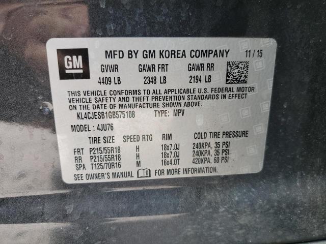 2016 BUICK ENCORE KL4CJESB1GB575108