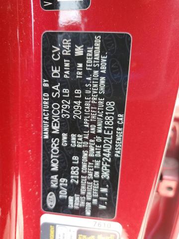 2020 KIA FORTE FE 3KPF24AD2LE188108