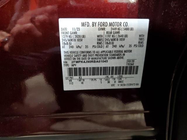 2024 FORD EDGE SEL 2FMPK4J90RBA61045