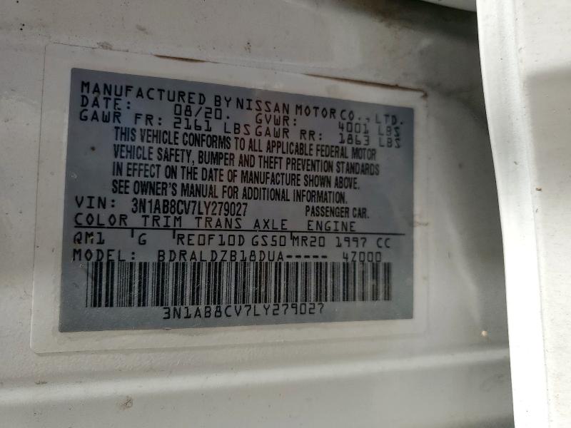 2020 NISSAN SENTRA SV 3N1AB8CV7LY279027