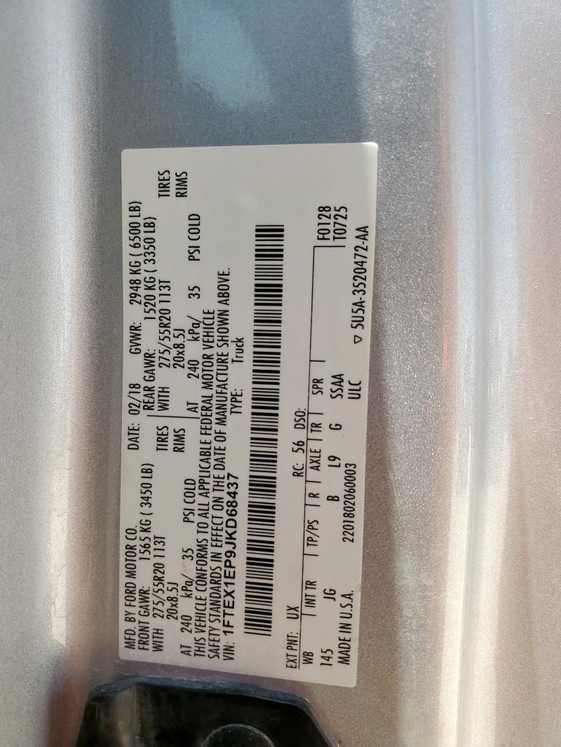 2018 FORD F150 SUPER 1FTEX1EP9JKD68437