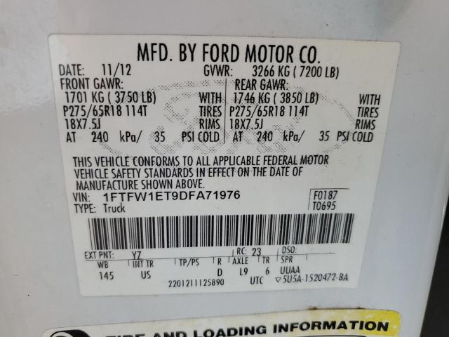 2013 FORD F150 SUPER - 1FTFW1ET9DFA71976