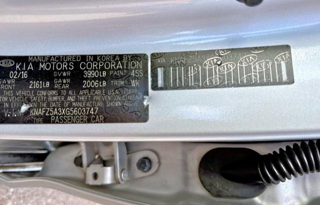 2016 KIA FORTE SX KNAFZ5A3XG5603747