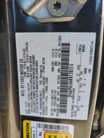 2019 FORD FUSION SE 3FA6P0LU6KR128515