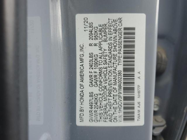 2021 HONDA ACCORD TOU - 1HGCV3F91MA002380