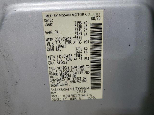 2020 NISSAN MURANO S 5N1AZ2AS4LN170984