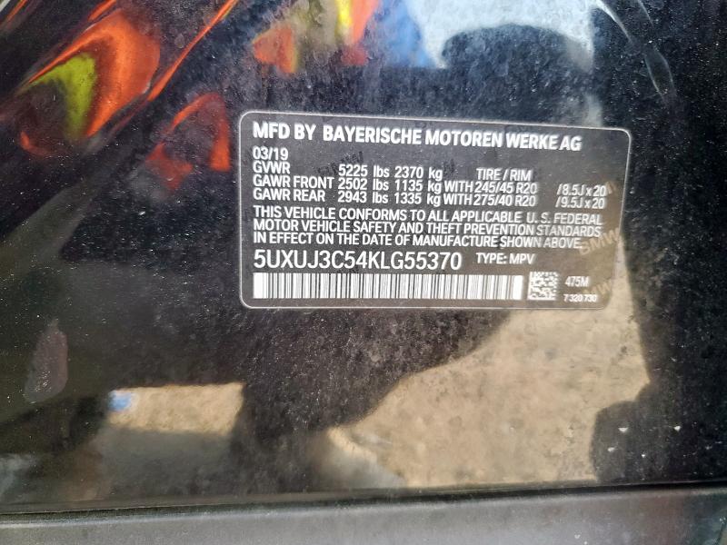 2019 BMW X4 XDRIVE3 5UXUJ3C54KLG55370