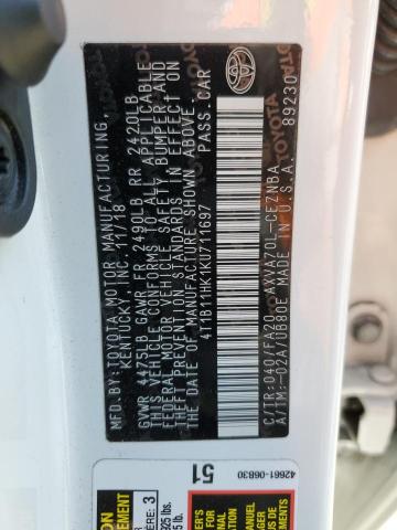 2019 TOYOTA CAMRY L - 4T1B11HK1KU711697