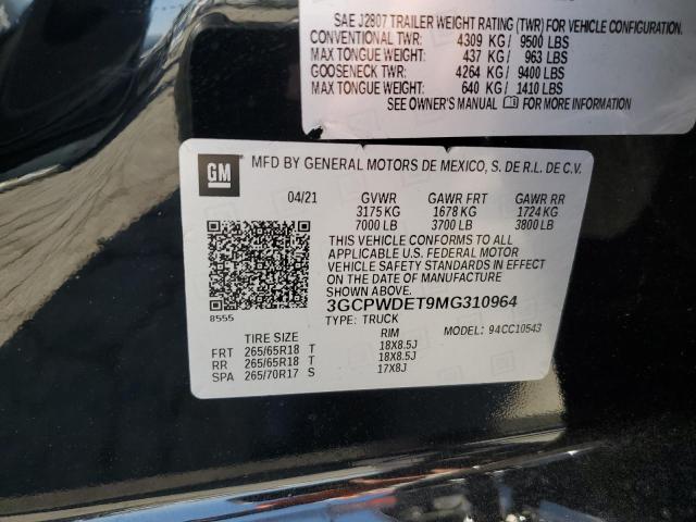 2021 CHEVROLET SILVERADO - 3GCPWDET9MG310964