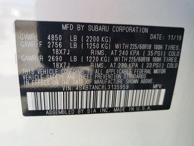 2020 SUBARU OUTBACK LI 4S4BTANC8L3135959