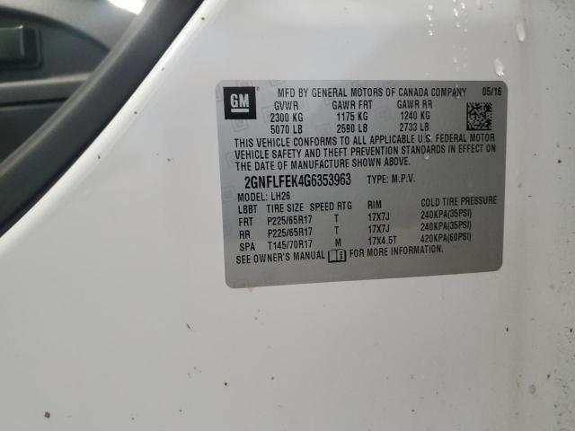 2016 CHEVROLET EQUINOX LT - 2GNFLFEK4G6353963