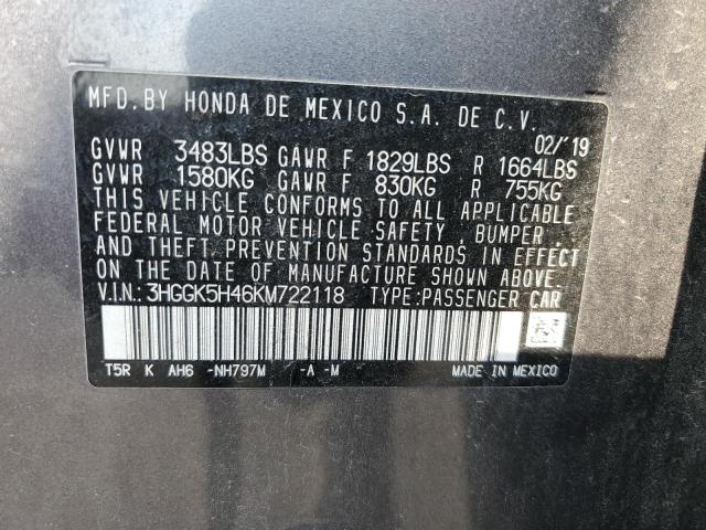 2019 HONDA FIT LX 3HGGK5H46KM722118