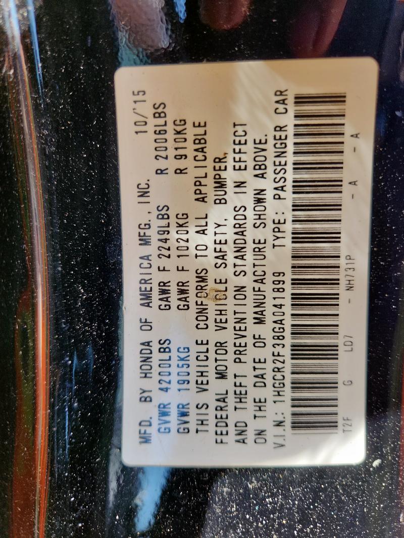 2016 HONDA ACCORD LX 1HGCR2F38GA041899