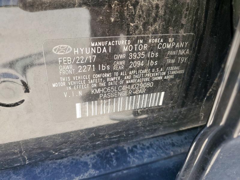 2017 HYUNDAI IONIQ BLUE KMHC65LC4HU029080