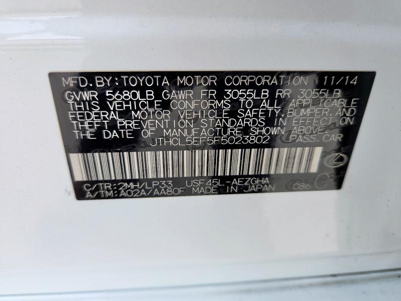 2015 LEXUS LS 460 - JTHCL5EF5F5023802
