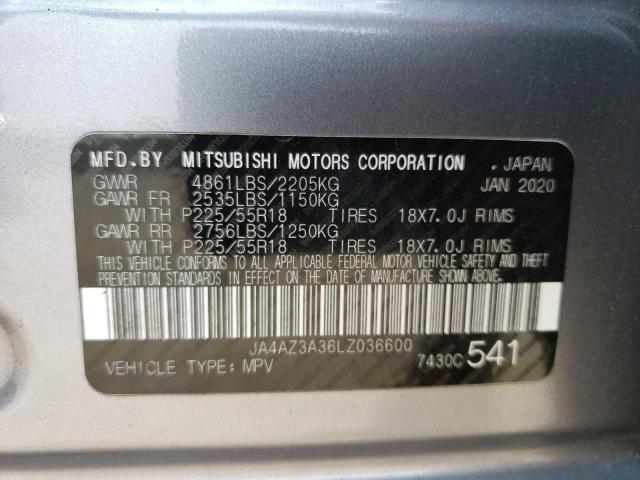 2020 MITSUBISHI OUTLANDER JA4AZ3A36LZ036600