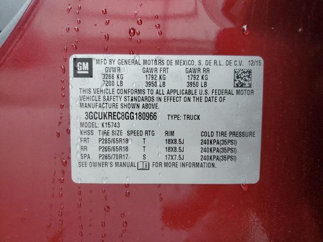 2016 CHEVROLET SILVERADO - 3GCUKREC8GG180966