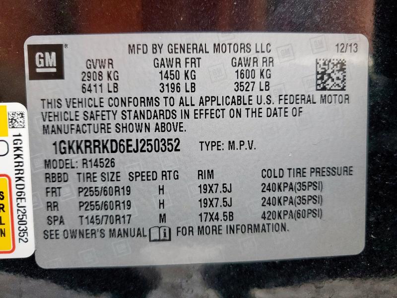 2014 GMC ACADIA SLT - 1GKKRRKD6EJ250352