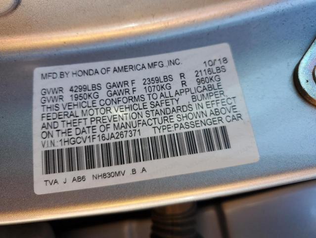 2018 HONDA ACCORD LX 1HGCV1F16JA267371