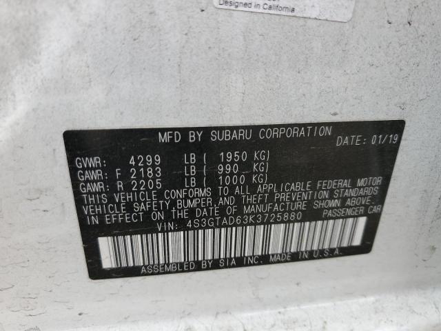 2019 SUBARU IMPREZA PR 4S3GTAD63K3725880