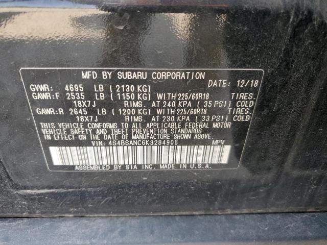 2019 SUBARU OUTBACK 2. - 4S4BSANC6K3284906