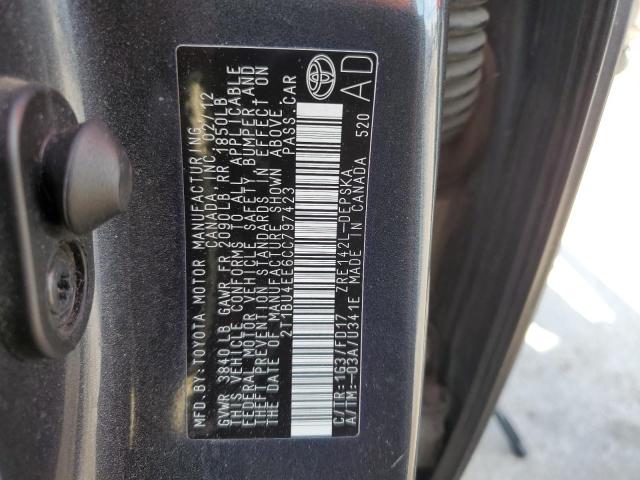 2012 TOYOTA CARROLLA - 2T1BU4EE6CC797423