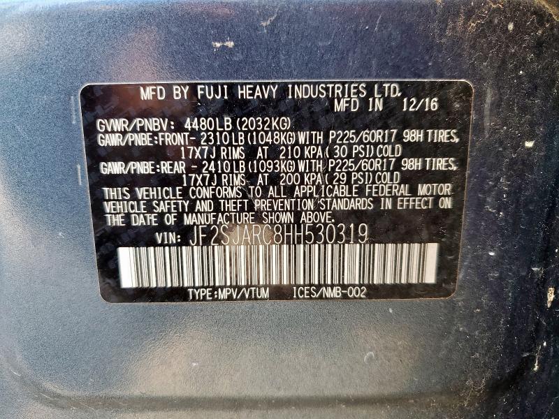 2017 SUBARU FORESTER 2 - JF2SJARC8HH530319