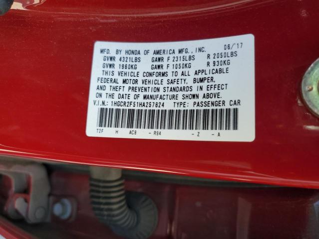 2017 HONDA ACCORD SPO - 1HGCR2F51HA257824