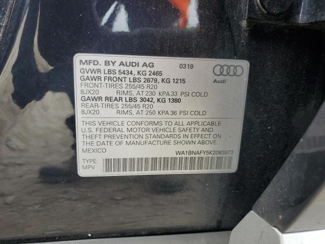 2019 AUDI Q5 PREMIUM WA1BNAFY5K2083973